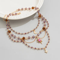 Thumbnail for Bohemia Layered Sun Moon Star Pendant Crystal Chain Necklace - ArtGalleryZen