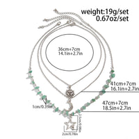 Thumbnail for Bohemia Layered Sun Moon Star Pendant Turquoise Stone Necklace Set - ArtGalleryZen