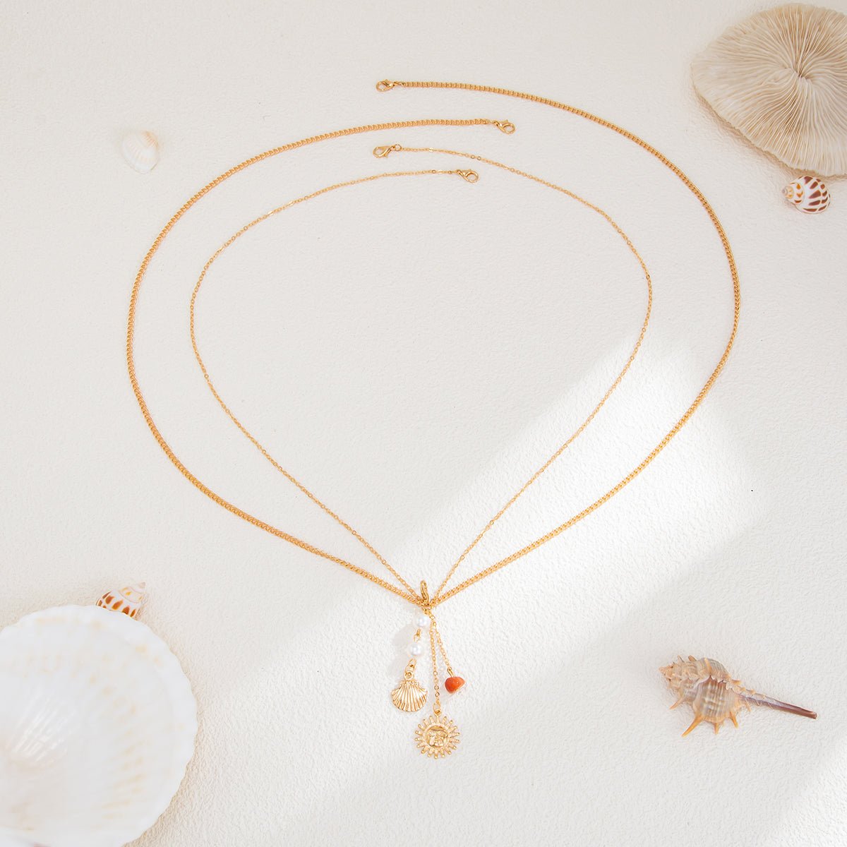 Bohemia Layered Sun Shell Crystal Stone Tassel Bikini Body Chain - ArtGalleryZen