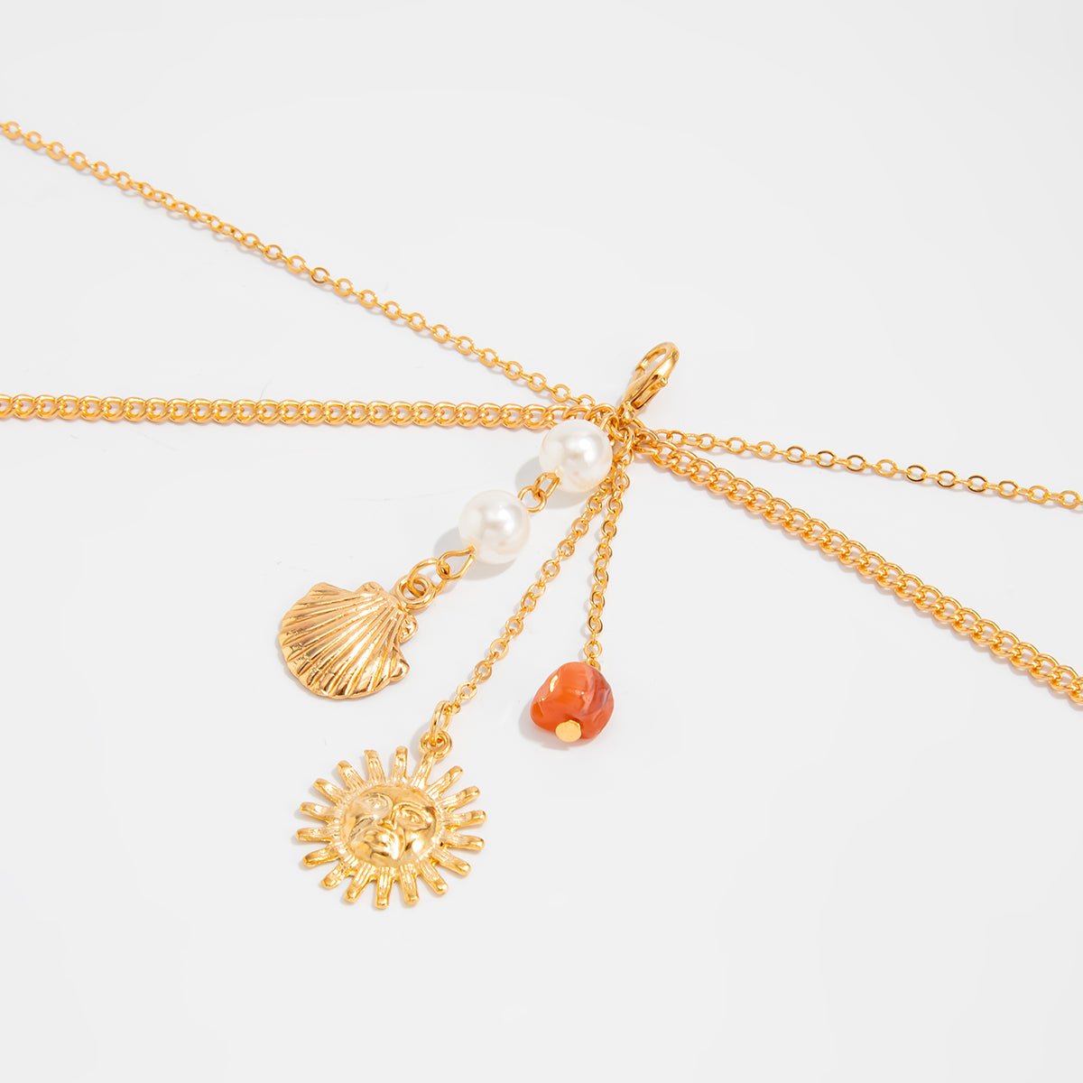 Bohemia Layered Sun Shell Crystal Stone Tassel Bikini Body Chain - ArtGalleryZen