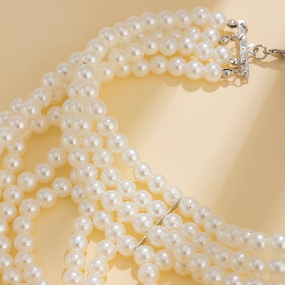 Bohemia Layered Three Tone Pearl Shoulder Necklace