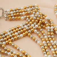 Thumbnail for Bohemia Layered Three Tone Pearl Shoulder Necklace