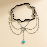 Thumbnail for Bohemia Layered Turquoise Heart Charm Elastic Thigh Leg Chain