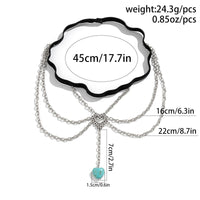 Thumbnail for Bohemia Layered Turquoise Heart Charm Elastic Thigh Leg Chain