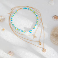 Thumbnail for Bohemia Mermaid Shell Starfish Flower Pendant Polymer Clay Necklace Set - ArtGalleryZen