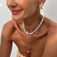 Thumbnail for Bohemia Mermaid Shell Starfish Flower Pendant Polymer Clay Necklace Set - ArtGalleryZen