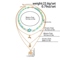 Thumbnail for Bohemia Mermaid Shell Starfish Flower Pendant Polymer Clay Necklace Set - ArtGalleryZen