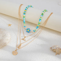 Thumbnail for Bohemia Mermaid Shell Starfish Flower Pendant Polymer Clay Necklace Set - ArtGalleryZen