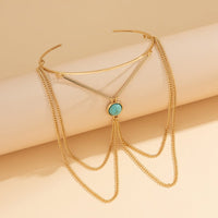 Thumbnail for Bohemia Minimalist Layered Turquoise Inlaid Arm Cuff