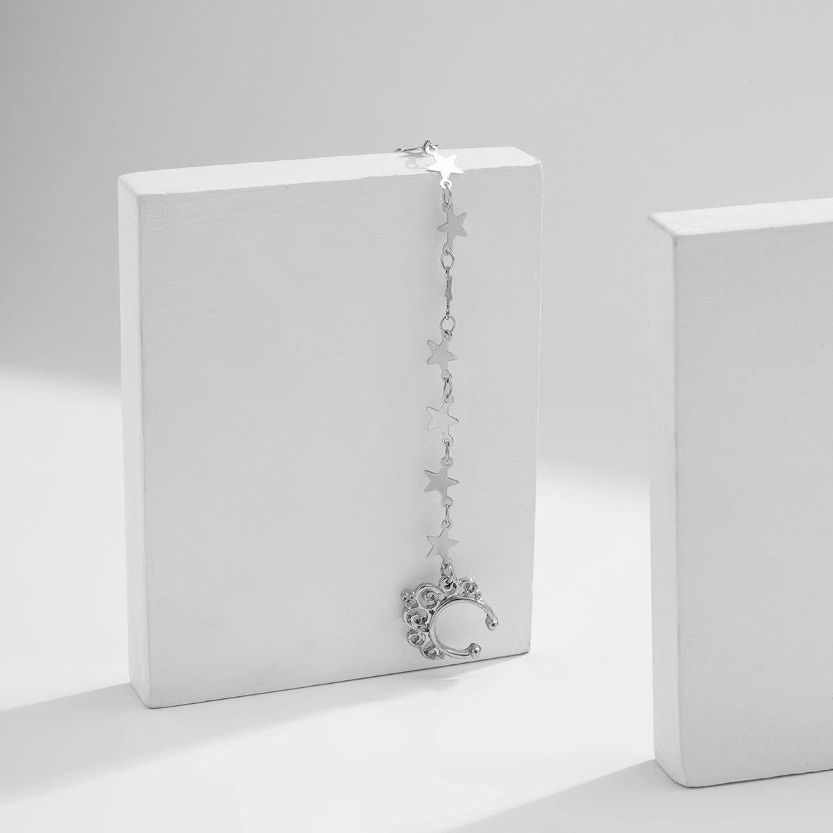 Bohemia No Piercing Nose To Ear Star Chain - ArtGalleryZen