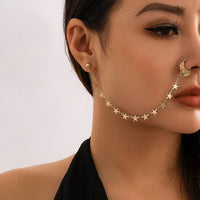 Thumbnail for Bohemia No Piercing Nose To Ear Star Chain - ArtGalleryZen