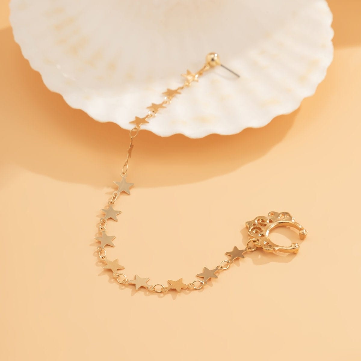 Bohemia No Piercing Nose To Ear Star Chain - ArtGalleryZen