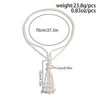 Thumbnail for Bohemia Pearl Crystal Tassel Long Chain Y Necklace - ArtGalleryZen