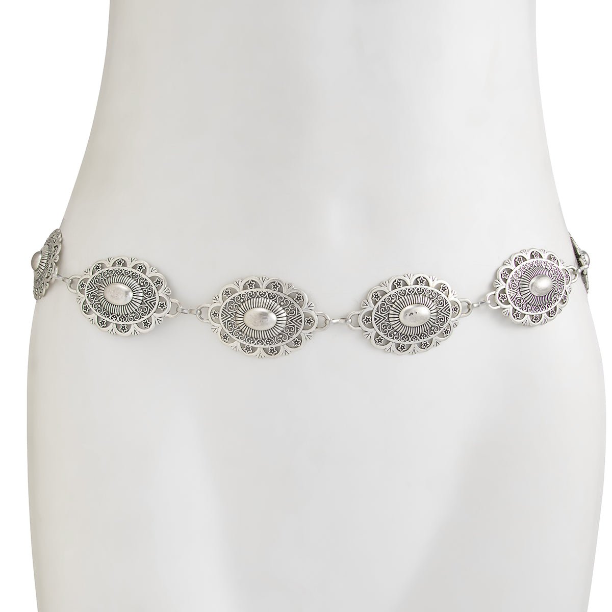 Bohemia Pearl Inlaid Relief Oval Disk Waist Chain - ArtGalleryZen