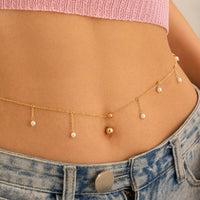 Thumbnail for Bohemia Pearl Tassel Navel Piercing Belly Chain