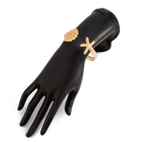 Thumbnail for Bohemia Shell Starfish Open Bangle Bracelet - ArtGalleryZen