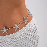 Thumbnail for Bohemia Silver Plated Starfish Waist Chain - ArtGalleryZen