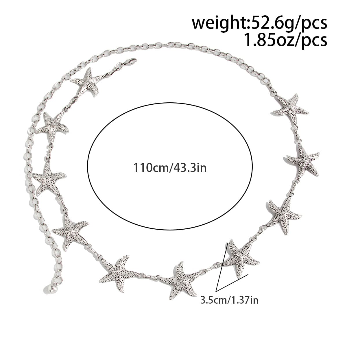 Bohemia Silver Plated Starfish Waist Chain - ArtGalleryZen