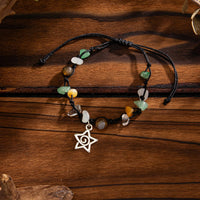 Thumbnail for Bohemia Star Charm Turquoise Stone Wax Cord Bracelet - ArtGalleryZen