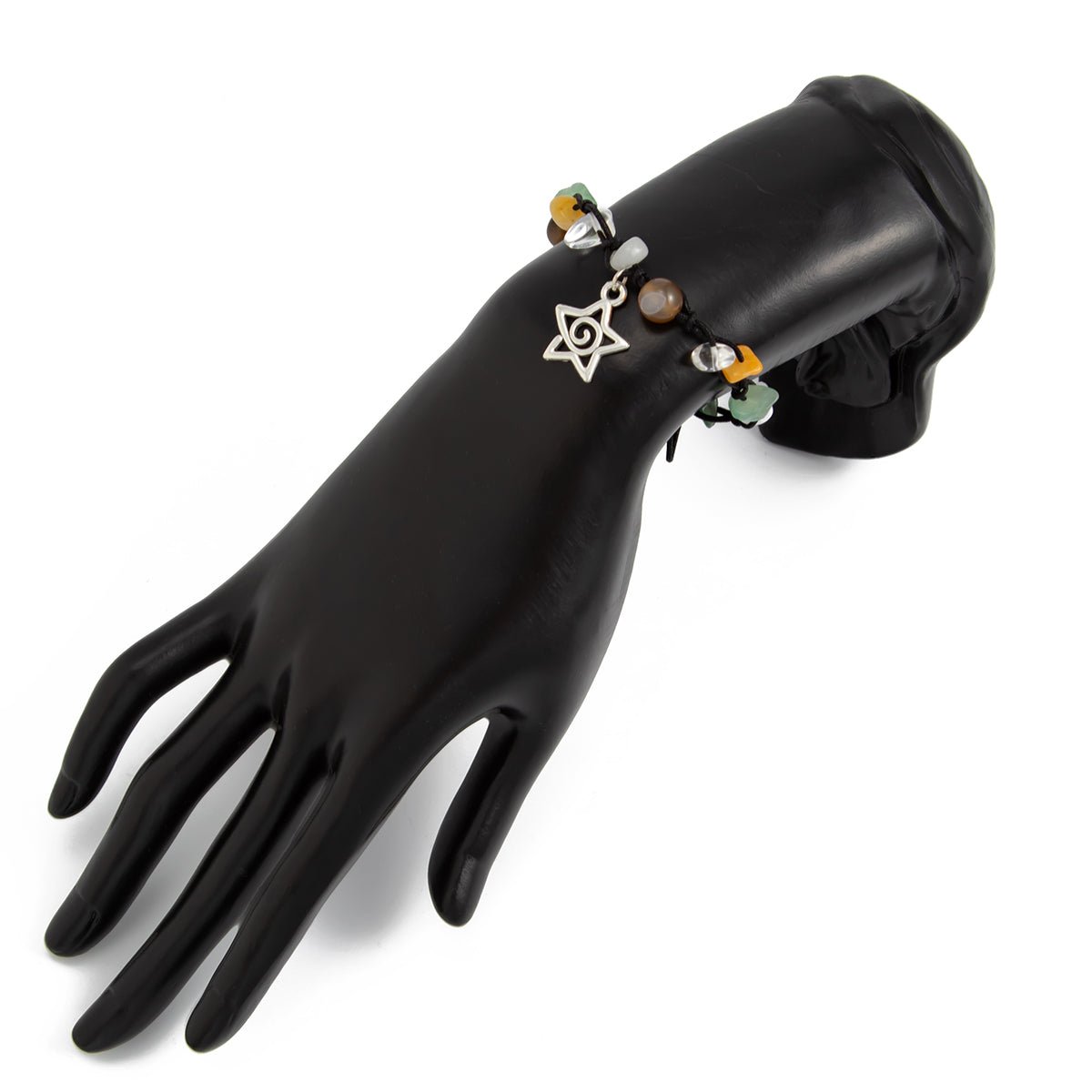 Bohemia Star Charm Turquoise Stone Wax Cord Bracelet - ArtGalleryZen