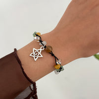 Thumbnail for Bohemia Star Charm Turquoise Stone Wax Cord Bracelet - ArtGalleryZen