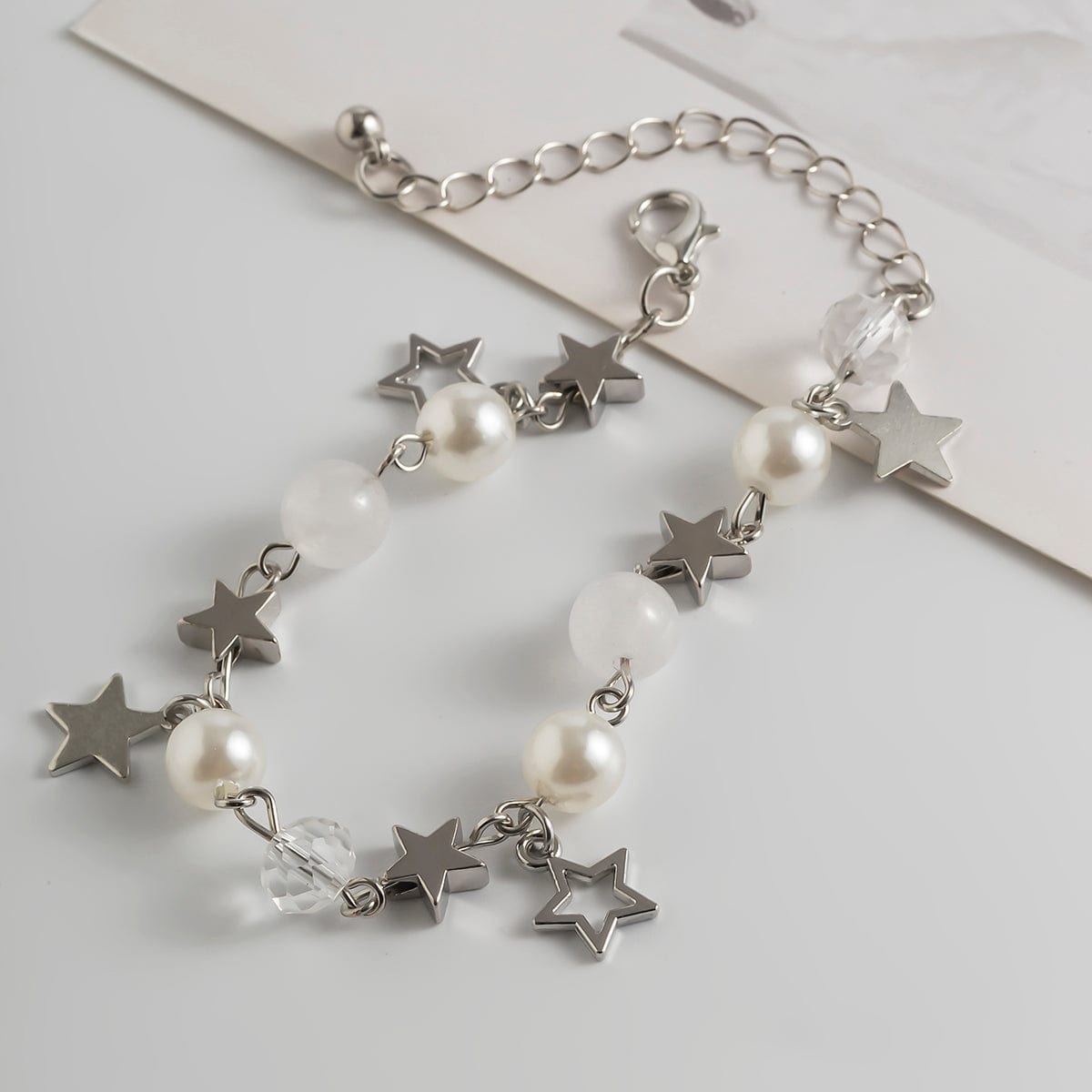 Bohemia Star Tassel Crystal Pearl Chain Bracelet