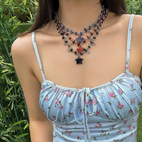 Thumbnail for Bohemia Star Tassel Turquoise Stone Choker Necklace - ArtGalleryZen