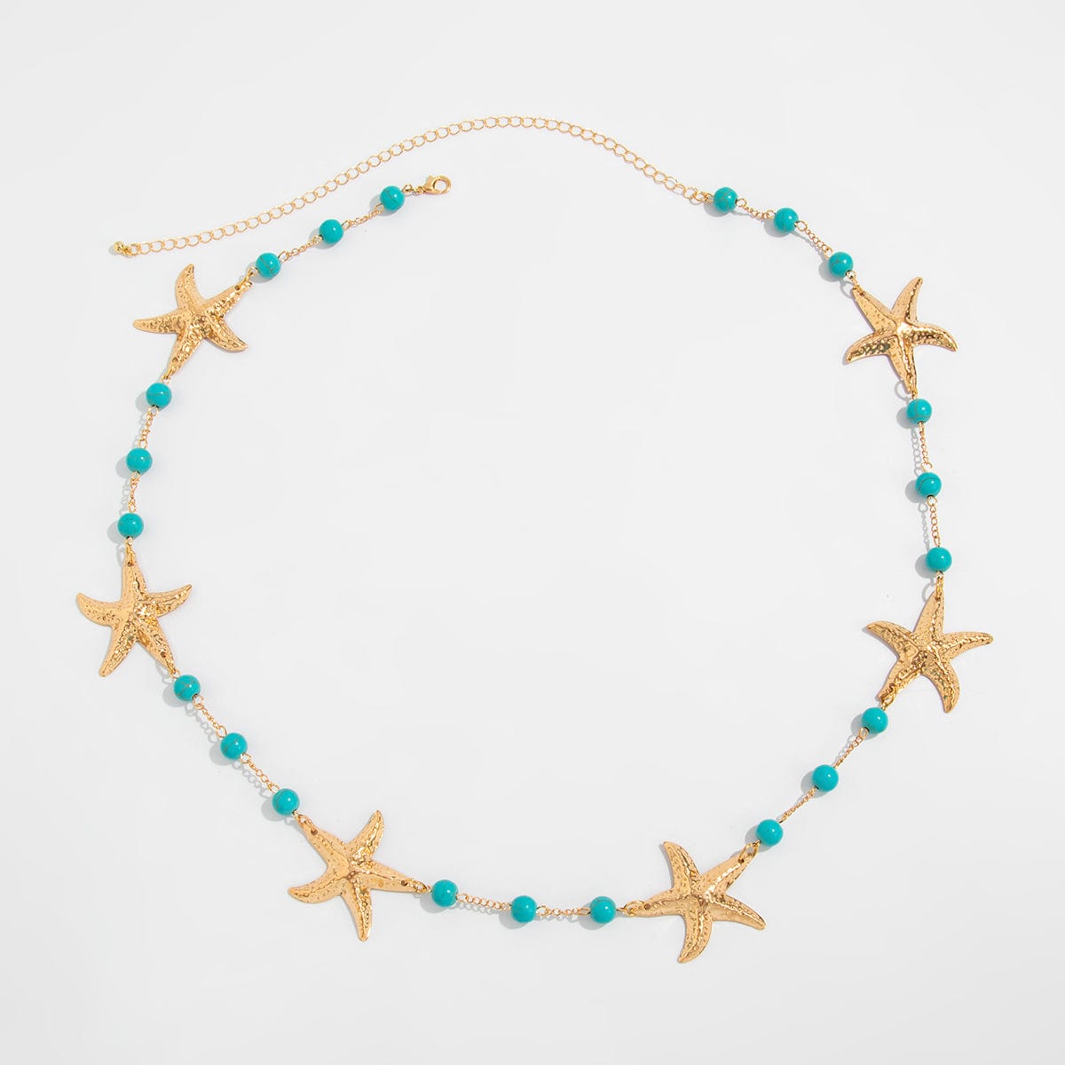 Bohemia Textured Starfish Turquoise Waist Chain - ArtGalleryZen