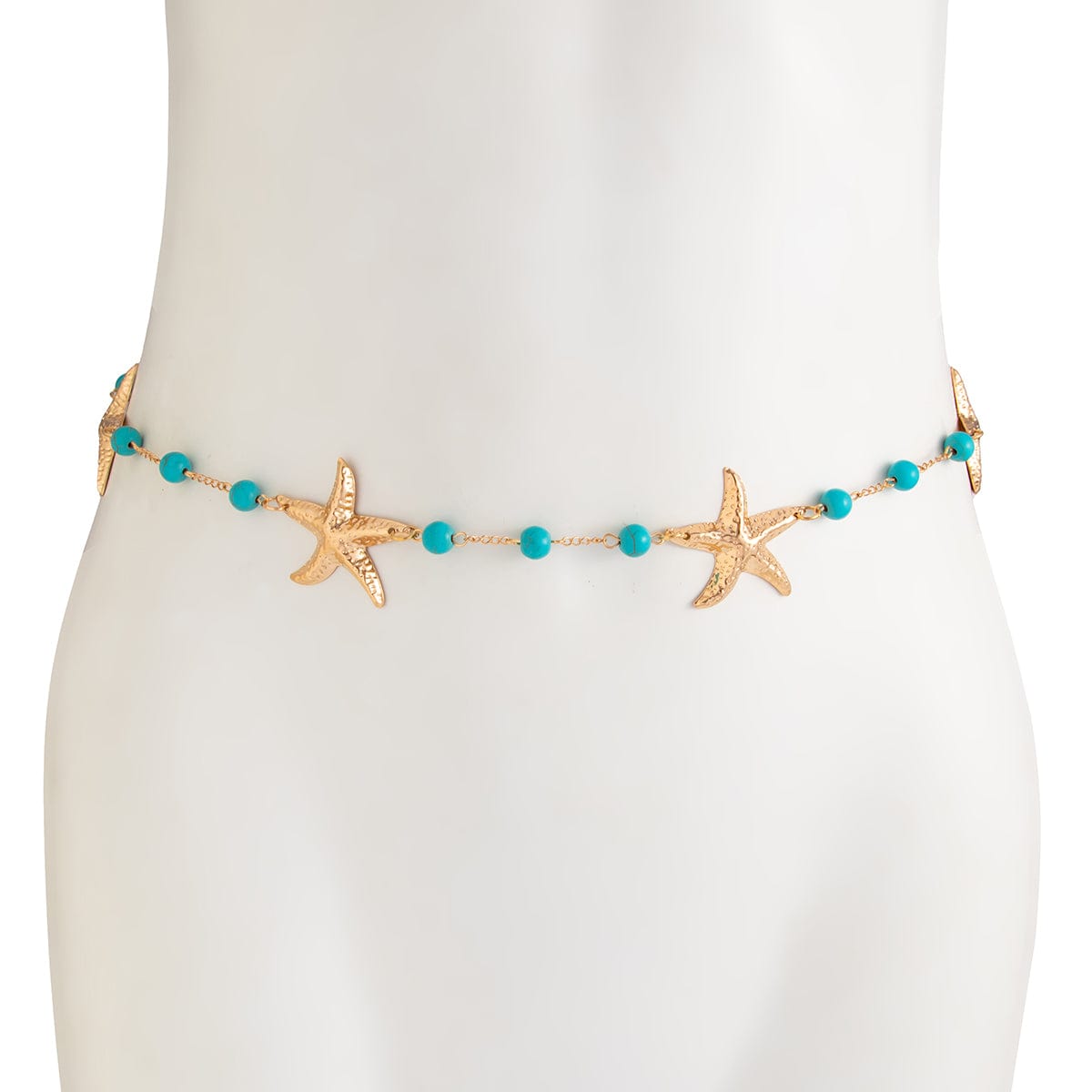 Bohemia Textured Starfish Turquoise Waist Chain - ArtGalleryZen
