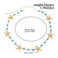 Thumbnail for Bohemia Textured Starfish Turquoise Waist Chain - ArtGalleryZen