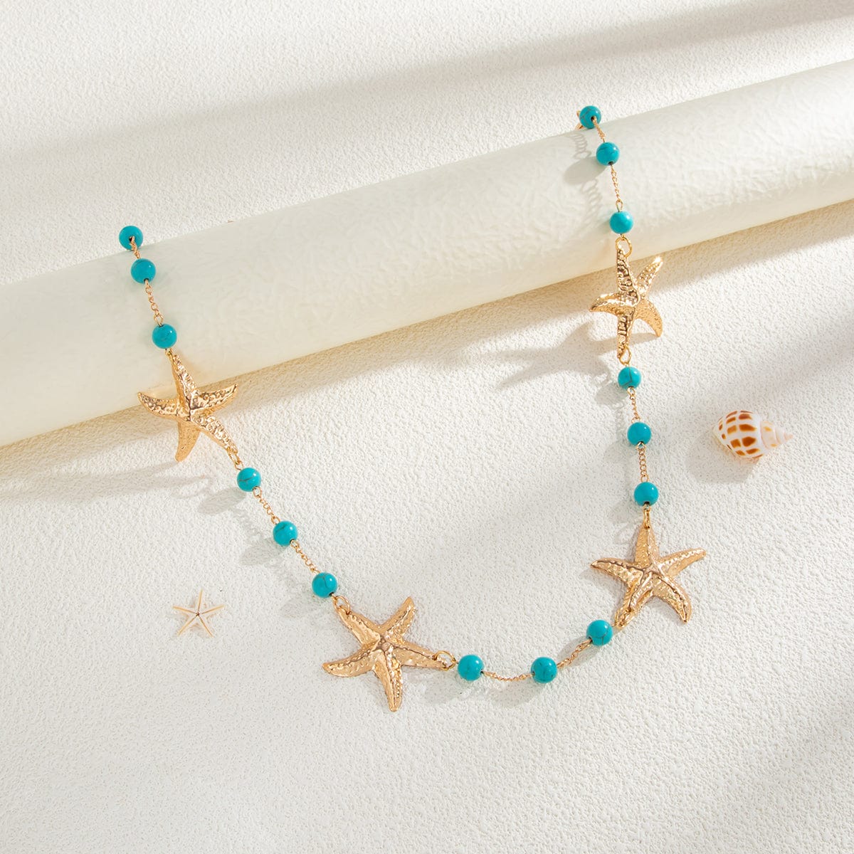 Bohemia Textured Starfish Turquoise Waist Chain - ArtGalleryZen