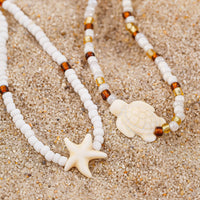 Thumbnail for Bohemia Turtle Starfish Charm Seed Beaded Anklet Set - ArtGalleryZen