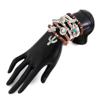 Thumbnail for Bohemian 6pcs Cactus Cowboy Hat Charm Polymer Clay Beaded Bracelet Set - ArtGalleryZen