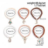 Thumbnail for Bohemian 6pcs Cactus Cowboy Hat Charm Polymer Clay Beaded Bracelet Set - ArtGalleryZen