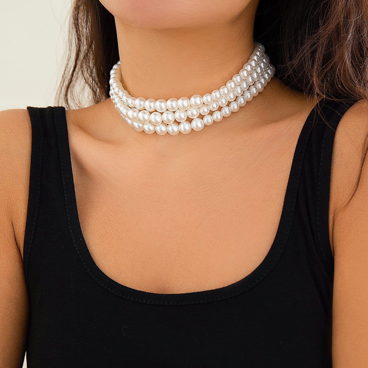 Bohemian Layered Pearl Chain Choker Necklace - ArtGalleryZen