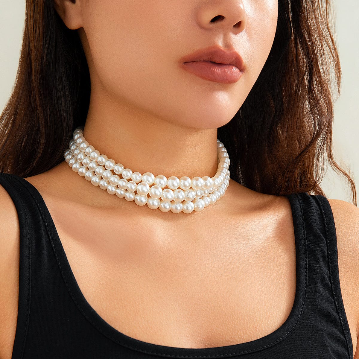 Bohemian Layered Pearl Chain Choker Necklace - ArtGalleryZen