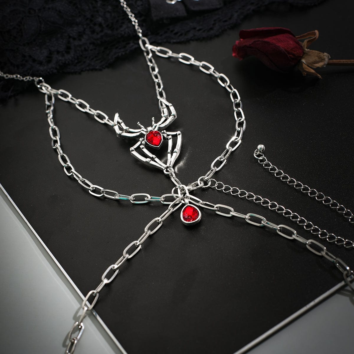 Bohemian Layered Chain Tassel Elastic Spider Thigh Leg Chain - ArtGalleryZen