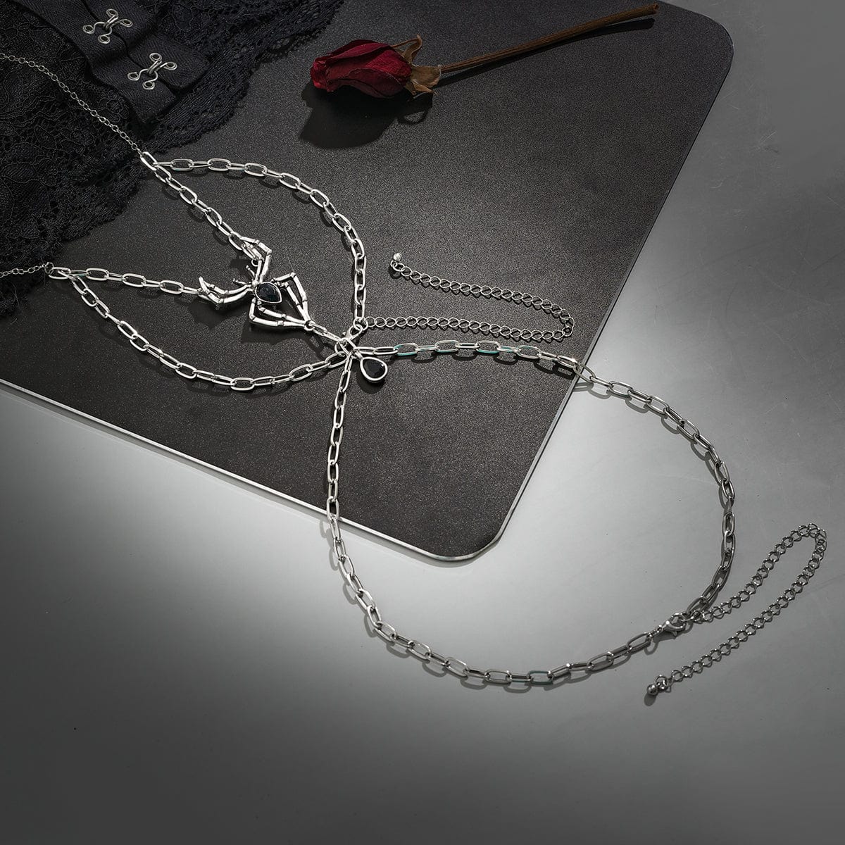 Bohemian Layered Chain Tassel Elastic Spider Thigh Leg Chain - ArtGalleryZen