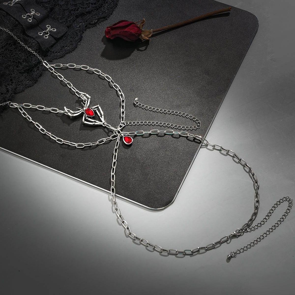 Bohemian Layered Chain Tassel Elastic Spider Thigh Leg Chain - ArtGalleryZen