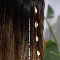 Thumbnail for Boho 2pcs Conch Seed Beaded Chain Hair Clip Set - ArtGalleryZen