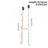 Thumbnail for Boho 2pcs Conch Seed Beaded Chain Hair Clip Set - ArtGalleryZen