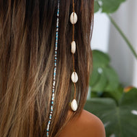 Thumbnail for Boho 2pcs Conch Seed Beaded Chain Hair Clip Set - ArtGalleryZen