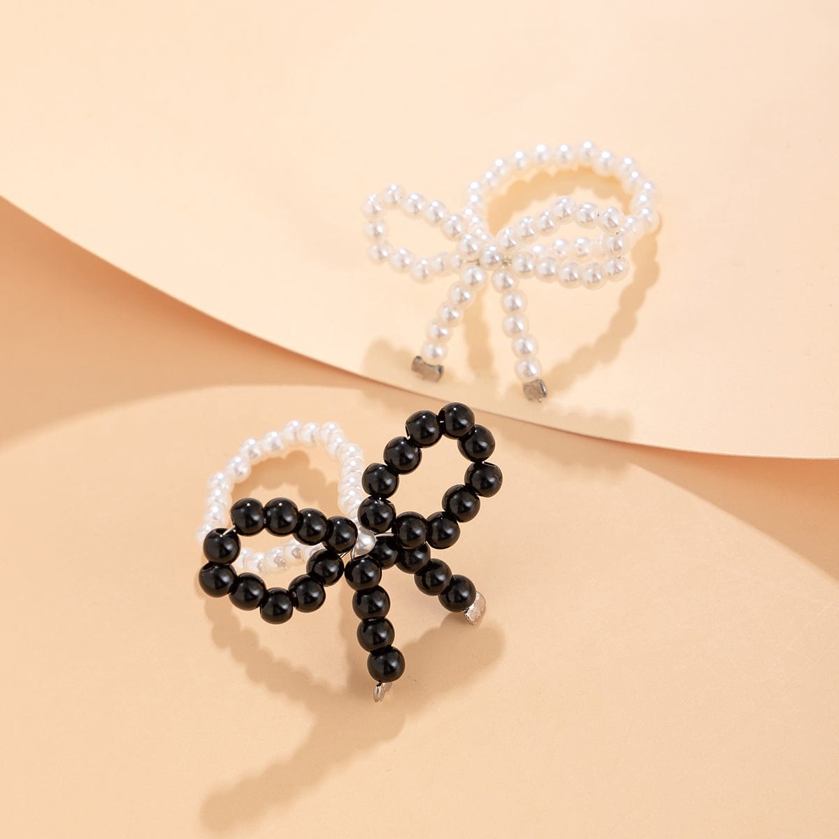 Boho 2Pcs Pearl Beaded Bowknot Ring Set