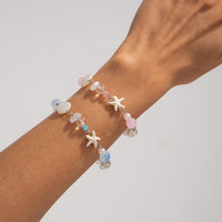 Thumbnail for Boho 2pcs Pearl Shell Starfish Glass Beaded Bracelet Set - ArtGalleryZen
