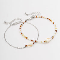 Thumbnail for Boho 2Pcs Shell Charm Beaded Curb Chain Anklet Set