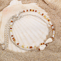 Thumbnail for Boho 2Pcs Shell Charm Beaded Curb Chain Anklet Set