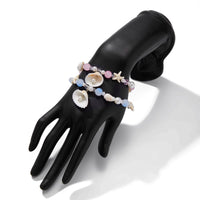 Thumbnail for Boho 2pcs Shell Starfish Charm Pearl Glass Bead Bracelet Set - ArtGalleryZen