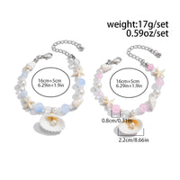 Thumbnail for Boho 2pcs Shell Starfish Charm Pearl Glass Bead Bracelet Set - ArtGalleryZen