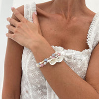 Thumbnail for Boho 2pcs Shell Starfish Charm Pearl Glass Bead Bracelet Set - ArtGalleryZen