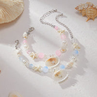 Thumbnail for Boho 2pcs Shell Starfish Charm Pearl Glass Bead Bracelet Set - ArtGalleryZen